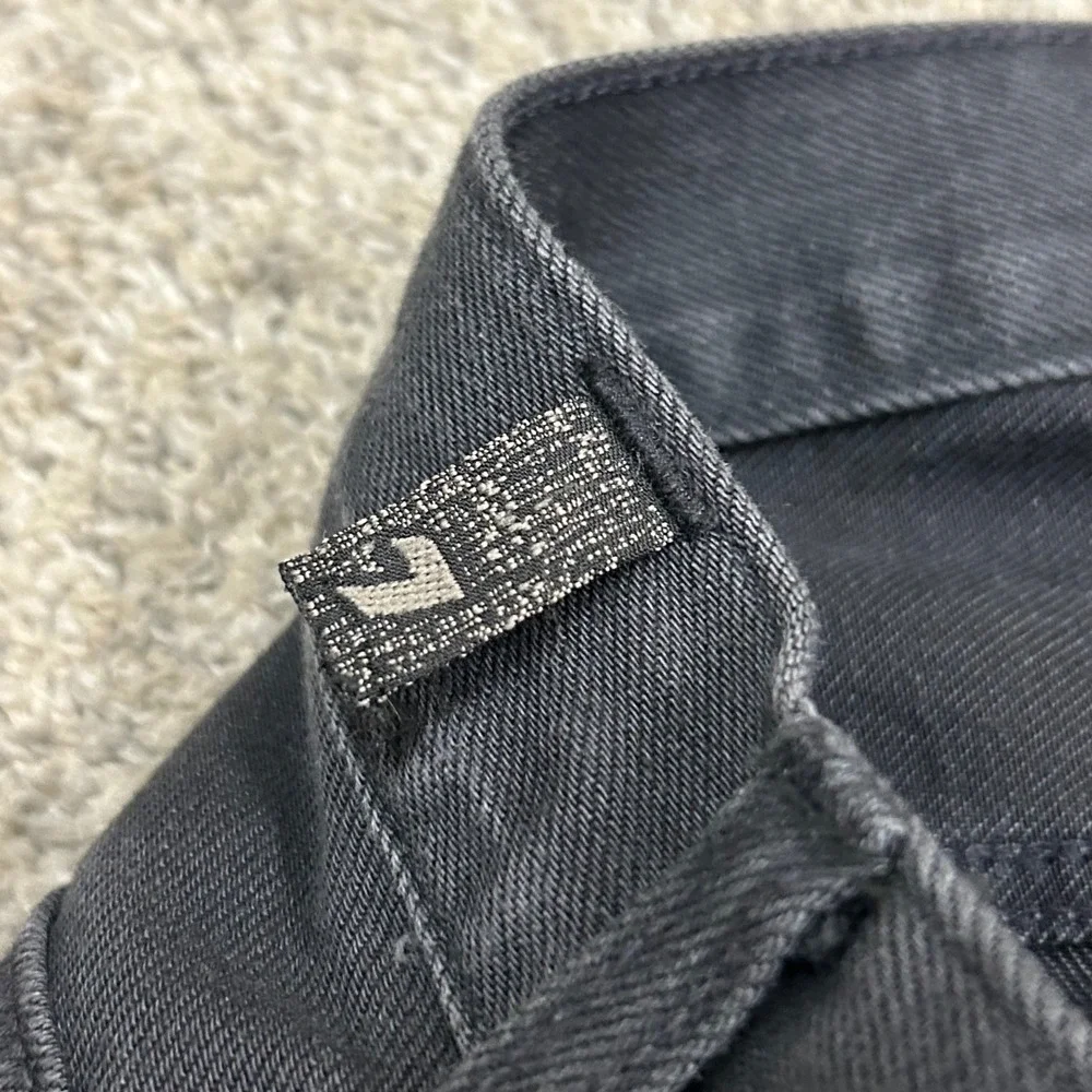 7 For All Mankind Jeans Carsen 36x33 Charcoal Black Straight Leg Cotton Denim
